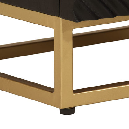 vidaXL Bedside Cabinet Black 40x30x50 cm Solid Wood Mango and Iron