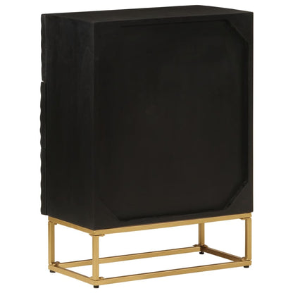 vidaXL Chest of Drawers Black 55x30x76 cm Solid Wood Mango and Iron