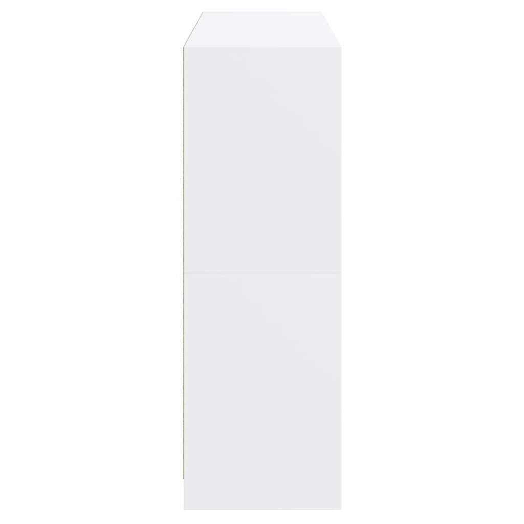 vidaXL Bookcase with Doors White 136x37x109 cm Engineered Wood