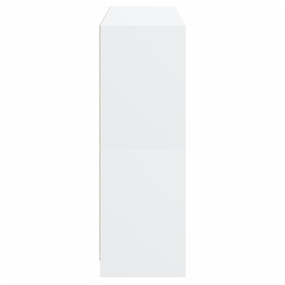 vidaXL Bookcase with Doors White 136x37x109 cm Engineered Wood