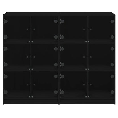 vidaXL Bookcase | Black | Engineered wood, glass | Large | Bookcase