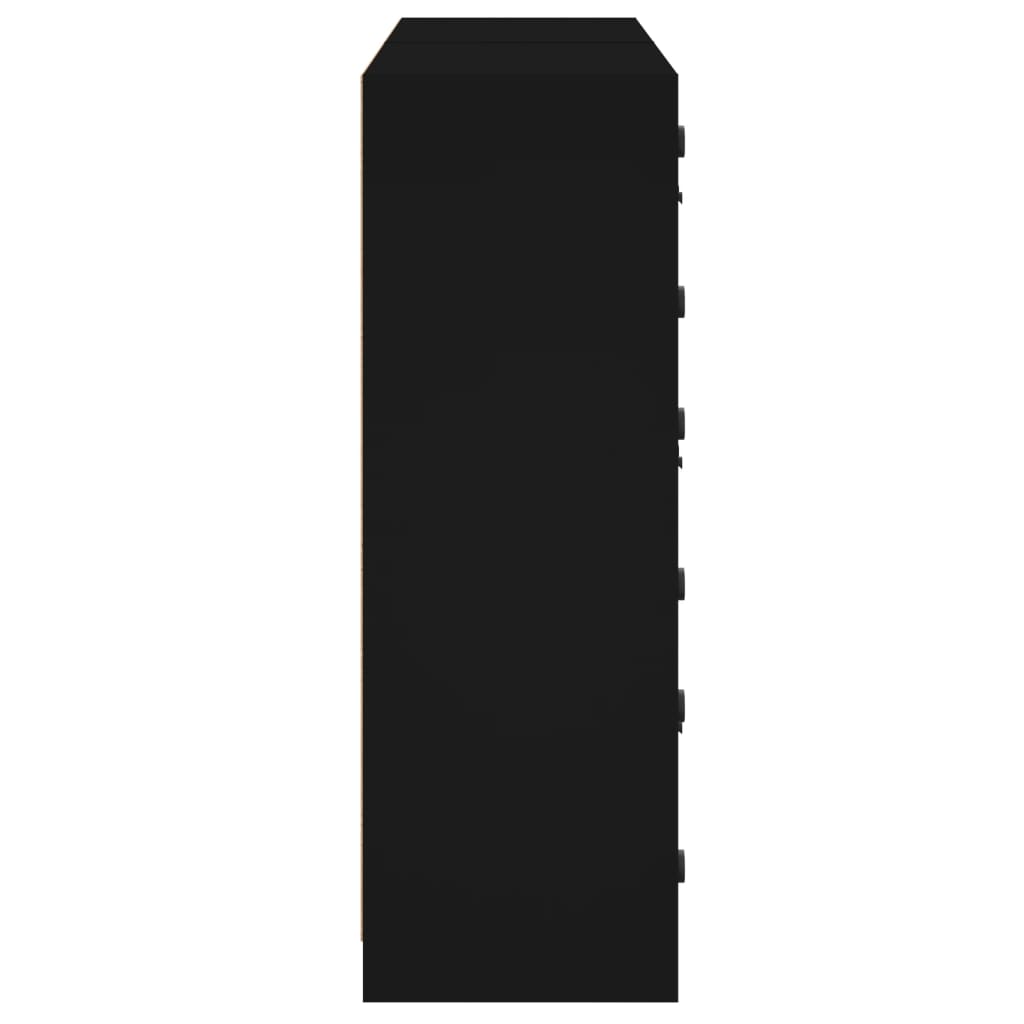 vidaXL Bookcase | Black | Engineered wood, glass | Large | Bookcase