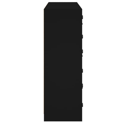 vidaXL Bookcase | Black | Engineered wood, glass | Large | Bookcase