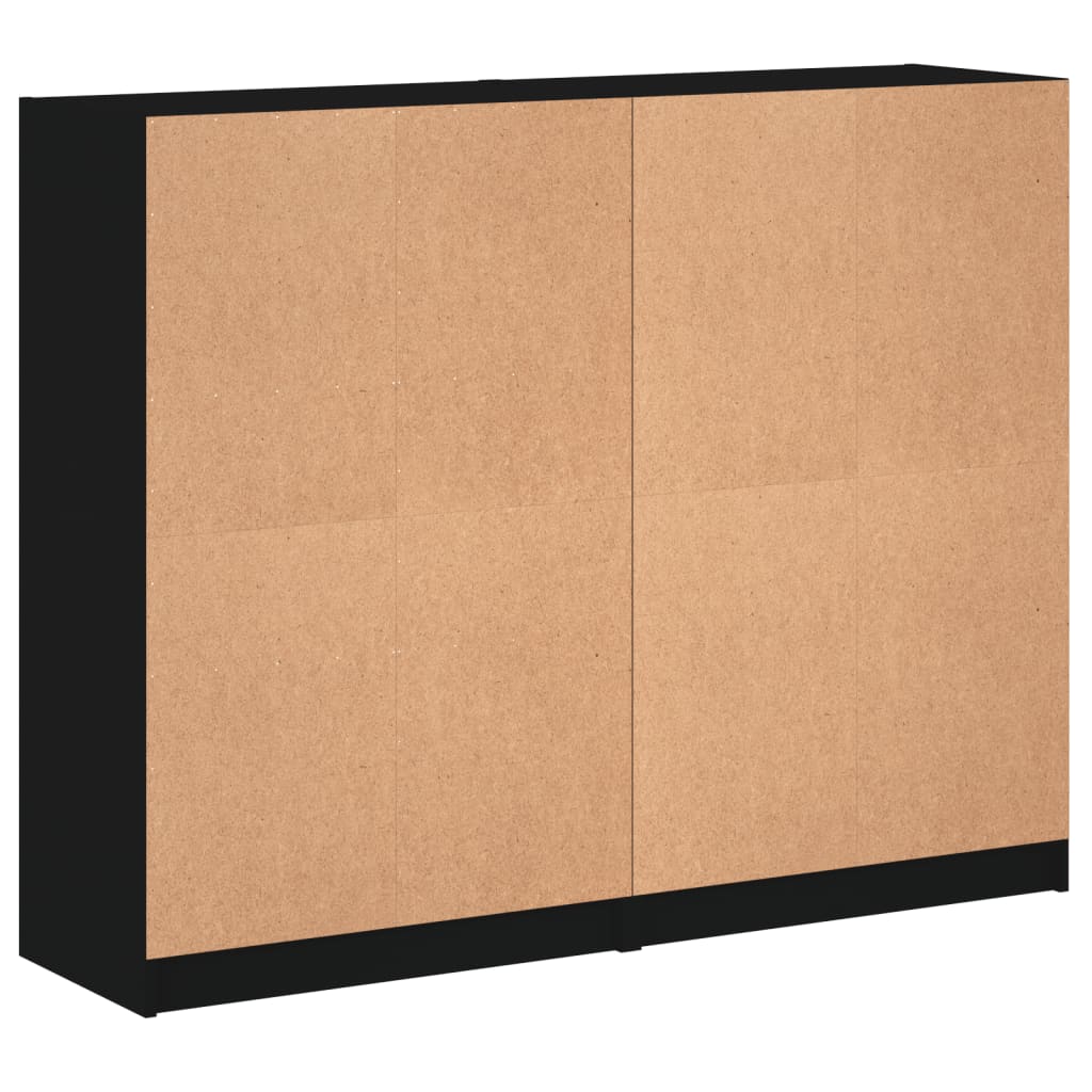vidaXL Bookcase | Black | Engineered wood, glass | Large | Bookcase
