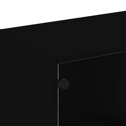 vidaXL Bookcase | Black | Engineered wood, glass | Large | Bookcase