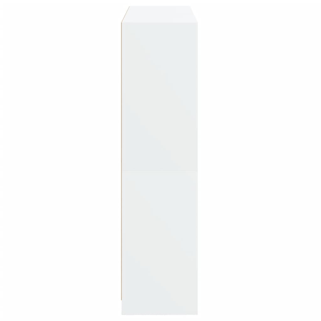 vidaXL Bookcase with Doors White 136x37x142 cm Engineered Wood