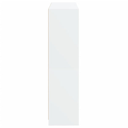 vidaXL Bookcase with Doors White 136x37x142 cm Engineered Wood
