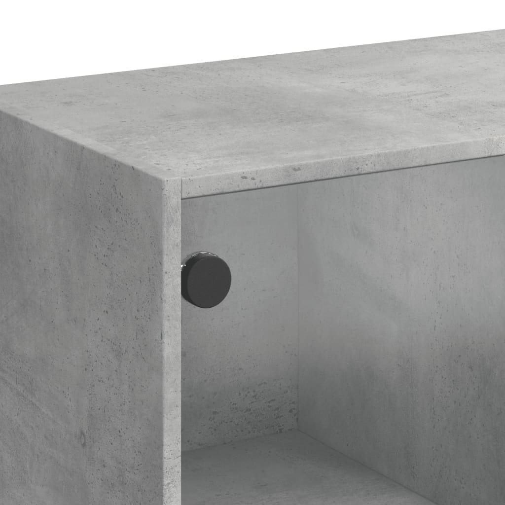 vidaXL Bookcase with Doors Concrete Grey 136x37x142 cm Engineered Wood