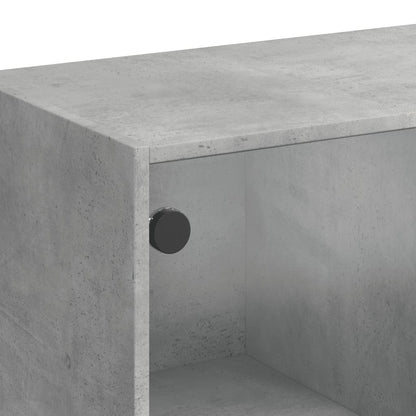 vidaXL Bookcase with Doors Concrete Grey 136x37x142 cm Engineered Wood