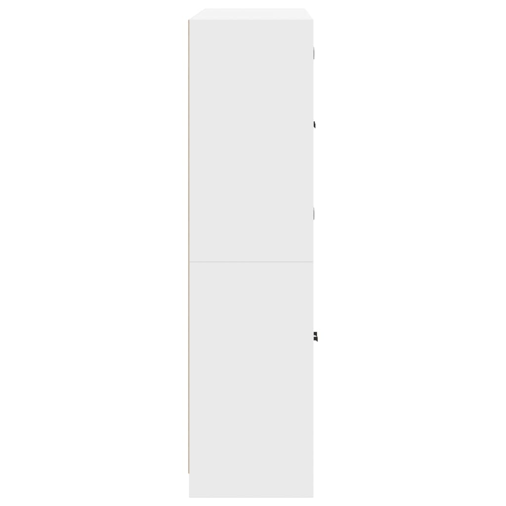 vidaXL Bookcase with Doors White 136x37x142 cm Engineered Wood
