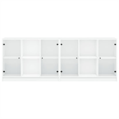 vidaXL Bookcase with Doors White 204x37x75 cm Engineered Wood