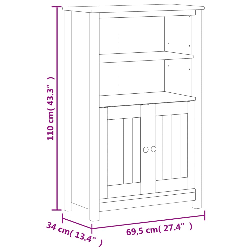 vidaXL 3 Piece Bathroom Furniture Set BERG White Solid Wood Pine
