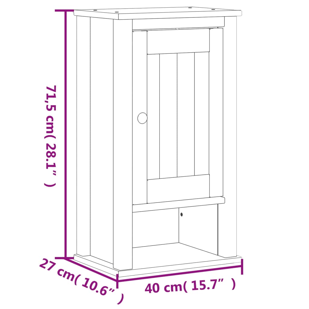 vidaXL 3 Piece Bathroom Furniture Set BERG White Solid Wood Pine