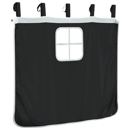 vidaXL Curtains for Loft Bed White and Black Polyester