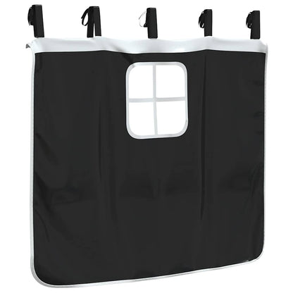 vidaXL Curtains for Loft Bed White and Black Polyester