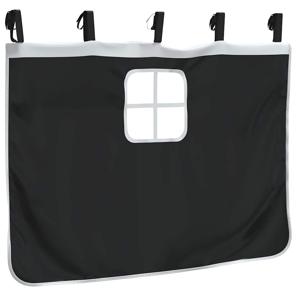 vidaXL Curtains for Loft Bed White and Black Polyester