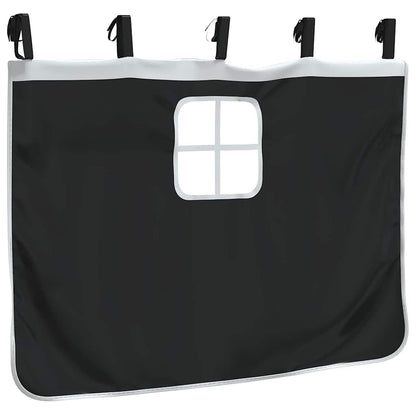 vidaXL Curtains for Loft Bed White and Black Polyester