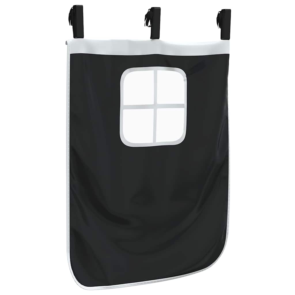 vidaXL Curtains for Loft Bed White and Black Polyester