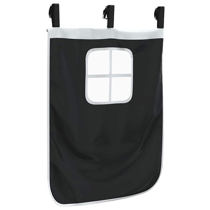 vidaXL Curtains for Loft Bed White and Black Polyester