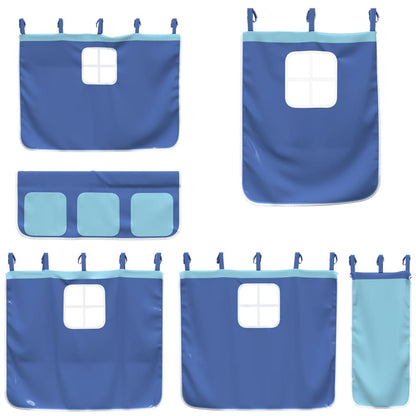 vidaXL Curtains for Loft Bed Blue Polyester