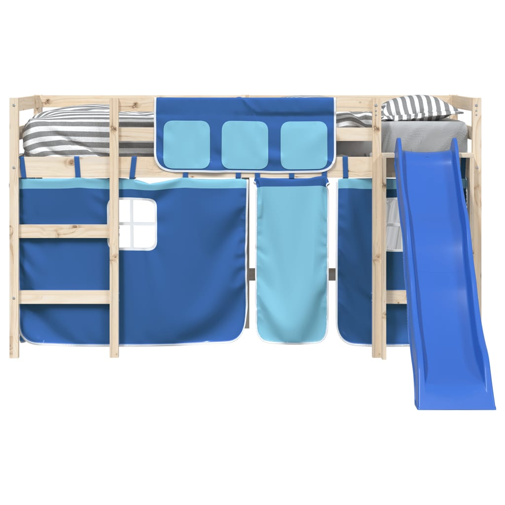 vidaXL Curtains for Loft Bed Blue Polyester