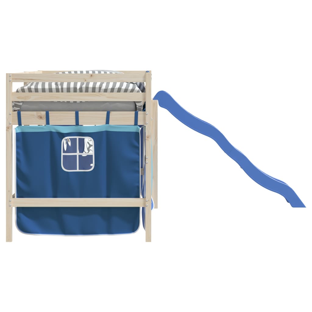 vidaXL Curtains for Loft Bed Blue Polyester
