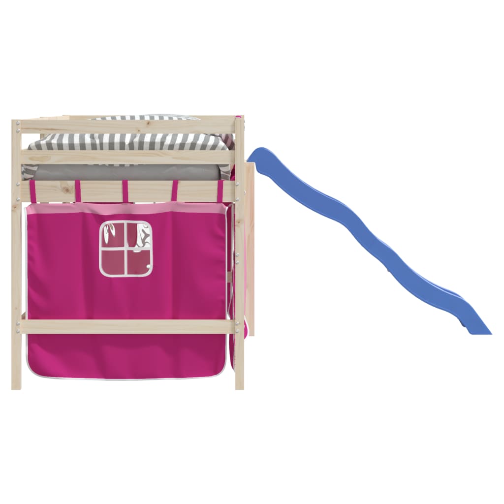 vidaXL Curtains for Loft Bed Pink Polyester