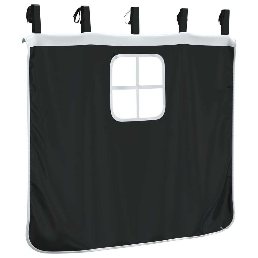 vidaXL Curtains for Loft Bed with Tunnel White and Black Polyester