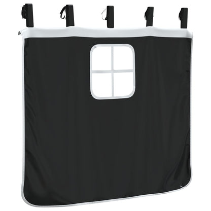 vidaXL Curtains for Loft Bed with Tunnel White and Black Polyester