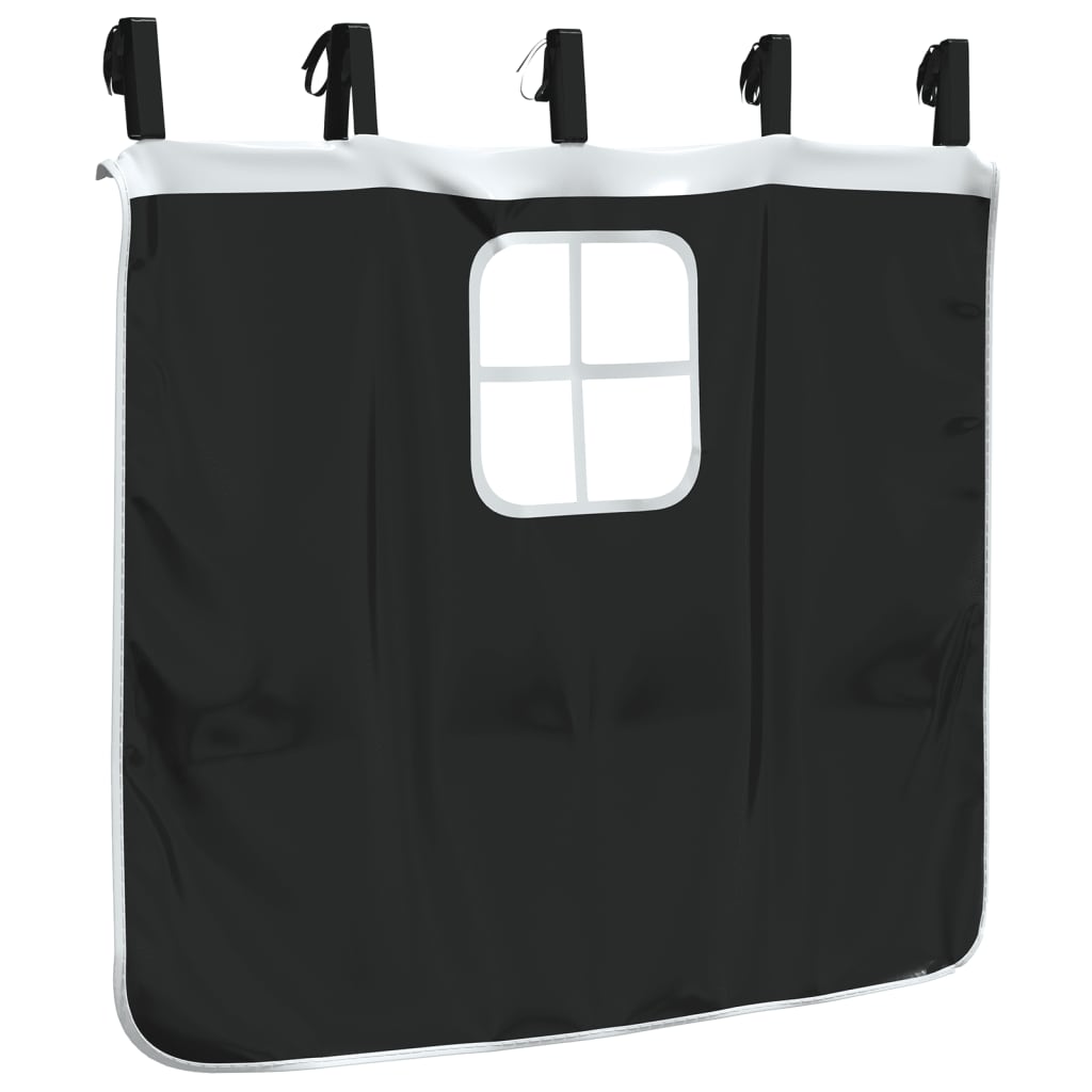 vidaXL Curtains for Loft Bed with Tunnel White and Black Polyester
