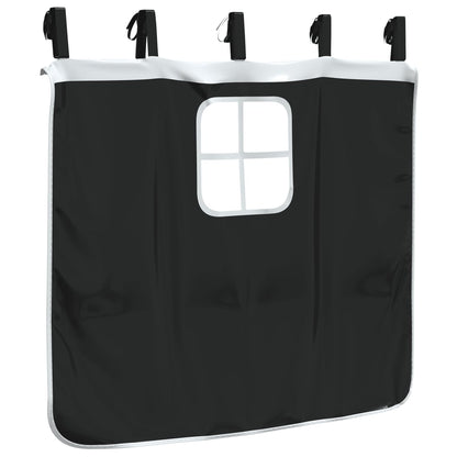 vidaXL Curtains for Loft Bed with Tunnel White and Black Polyester