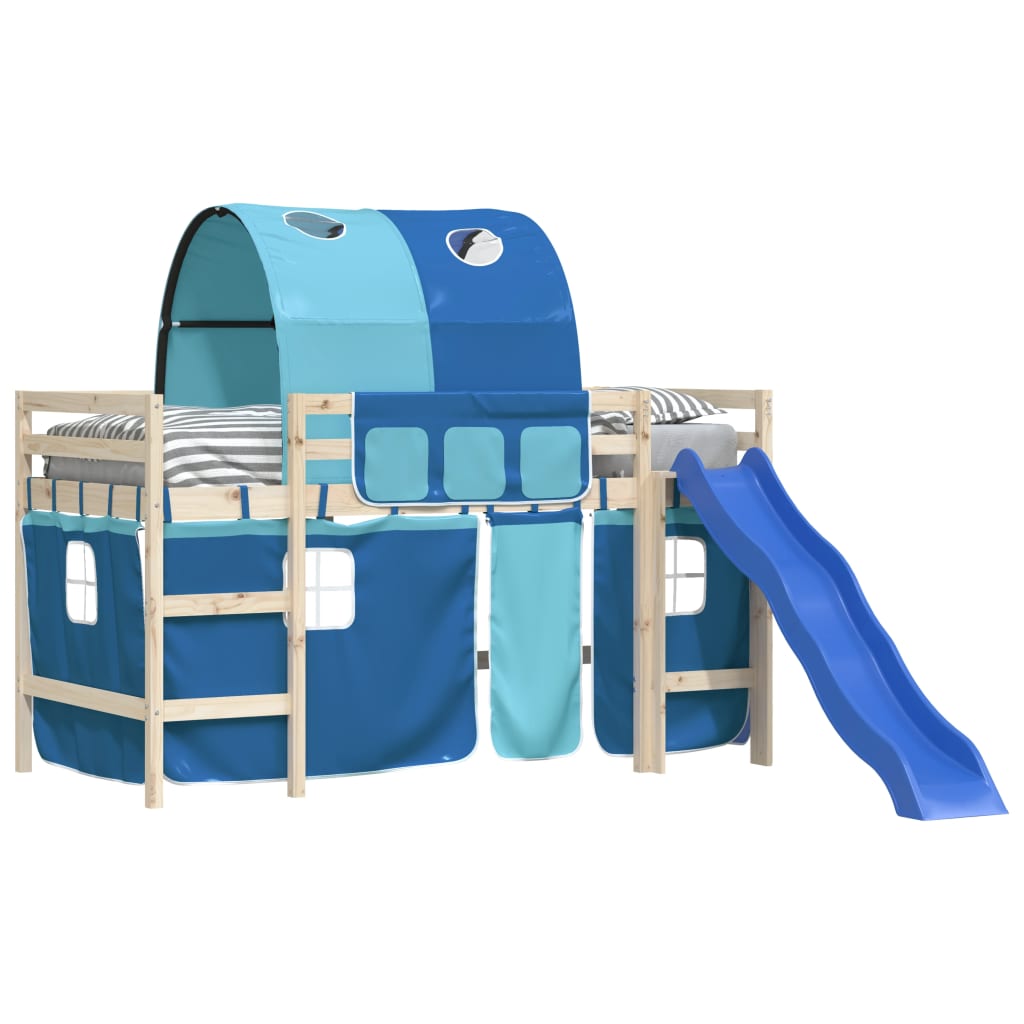 vidaXL Curtains for Loft Bed with Tunnel Blue Polyester