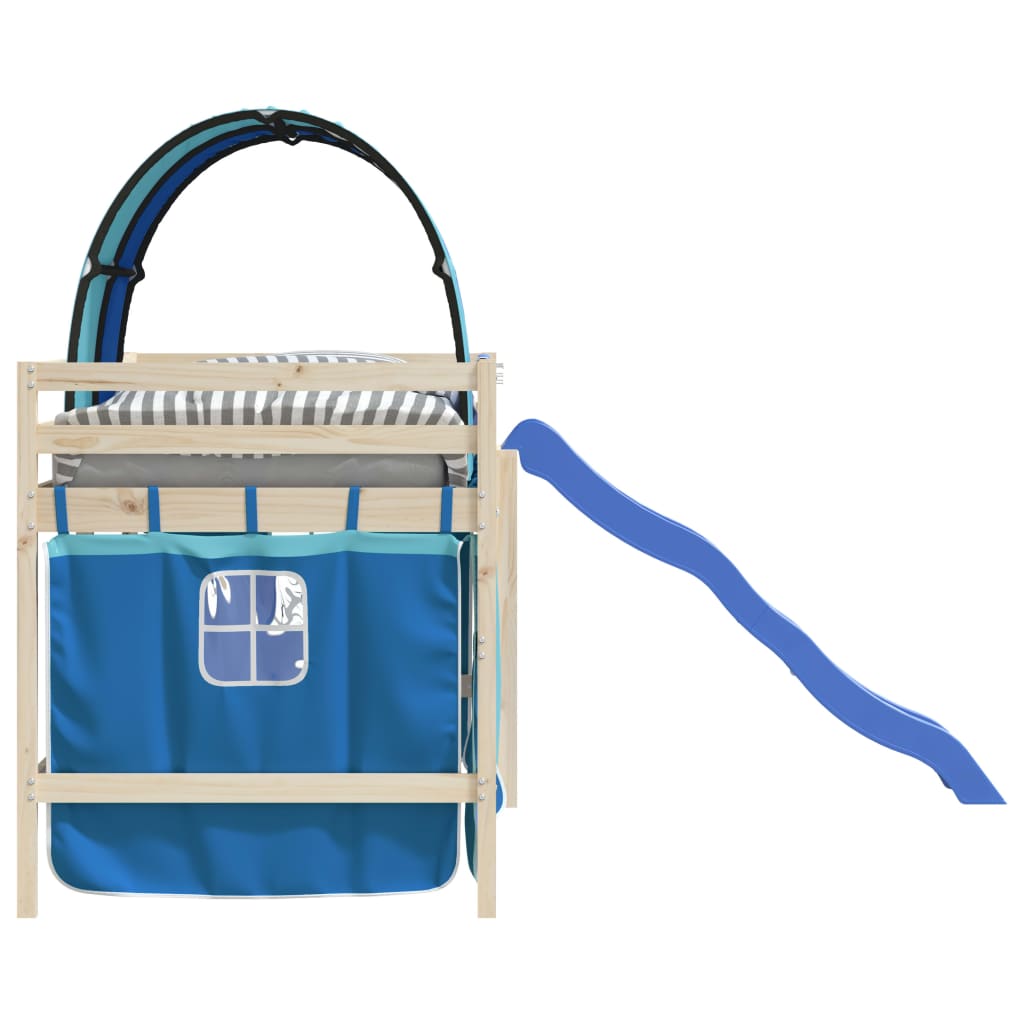 vidaXL Curtains for Loft Bed with Tunnel Blue Polyester
