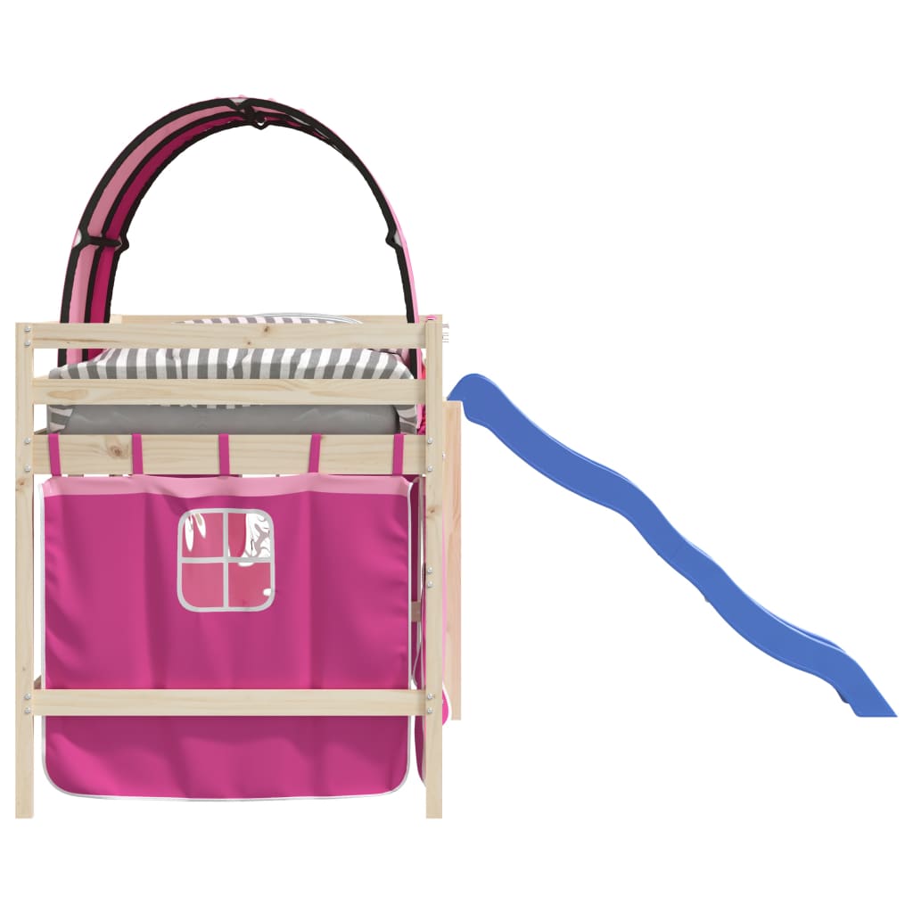 vidaXL Curtains for Loft Bed with Tunnel Pink Polyester