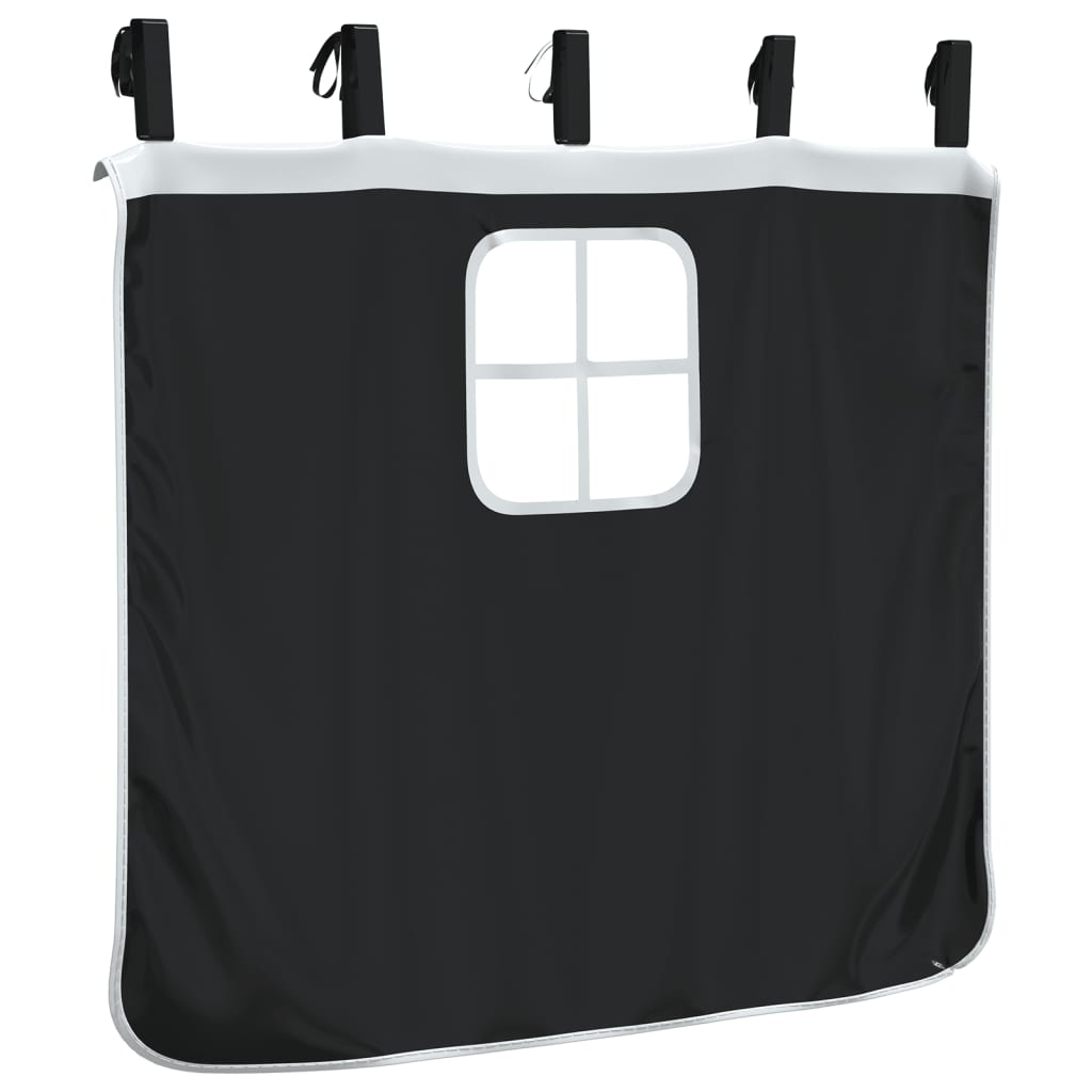 vidaXL Curtains for Loft Bed with Tunnel and Tower White and Black