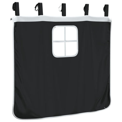 vidaXL Curtains for Loft Bed with Tunnel and Tower White and Black