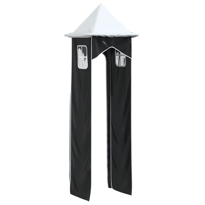 vidaXL Curtains for Loft Bed with Tunnel and Tower White and Black
