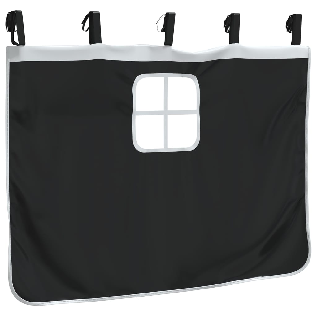 vidaXL Curtains for Loft Bed with Tunnel and Tower White and Black