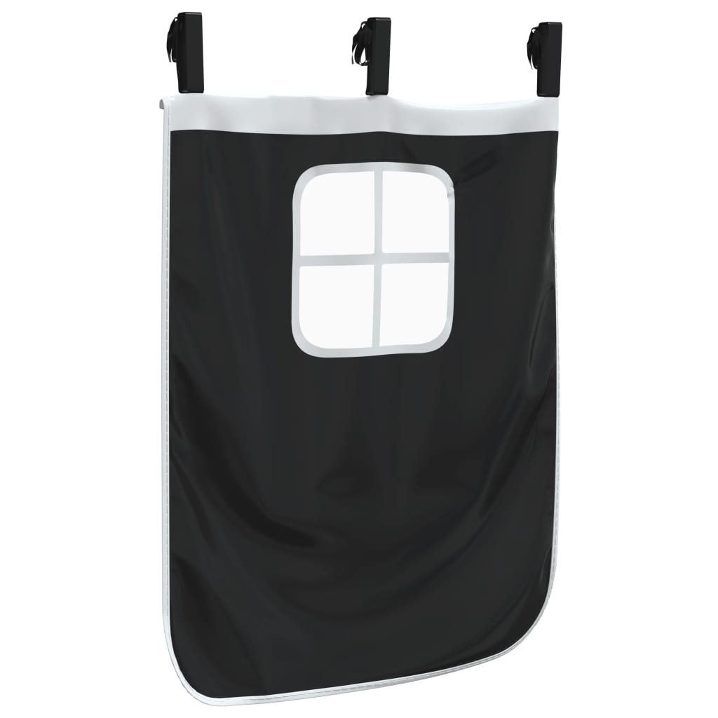 vidaXL Curtains for Loft Bed with Tunnel and Tower White and Black