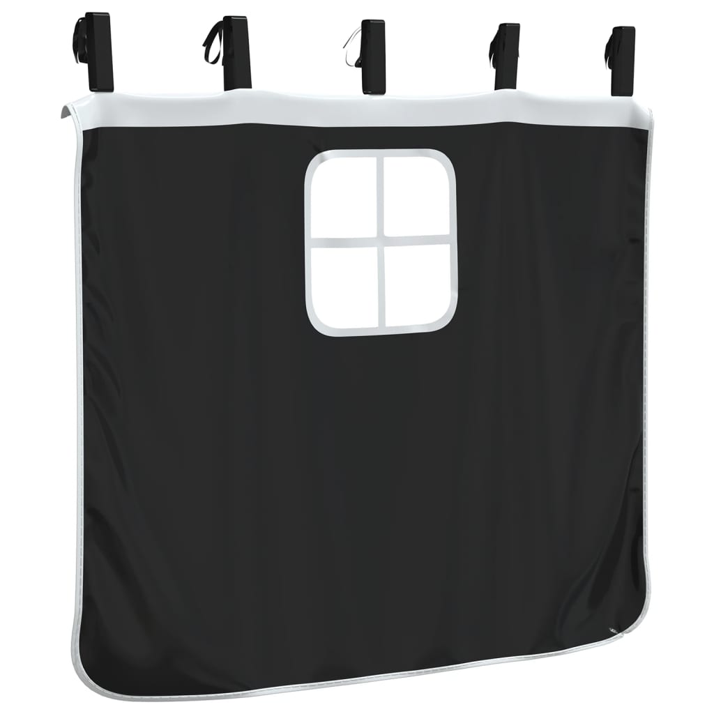 vidaXL Curtains for Loft Bed with Tower White and Black Polyester