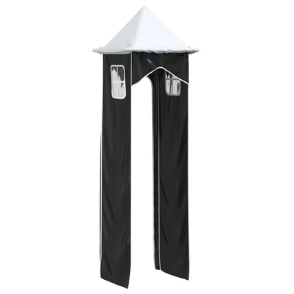 vidaXL Curtains for Loft Bed with Tower White and Black Polyester