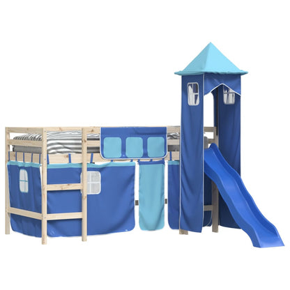 vidaXL Curtains for Loft Bed with Tower Blue Polyester