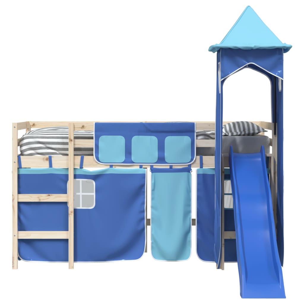 vidaXL Curtains for Loft Bed with Tower Blue Polyester