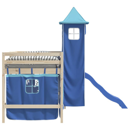 vidaXL Curtains for Loft Bed with Tower Blue Polyester