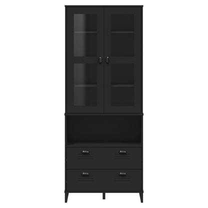vidaXL Highboard VIKEN Black 80x40x200 cm Solid Wood Pine