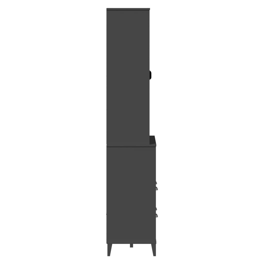 vidaXL Highboard "VIKEN" Anthracite Grey 80x40x200 cm Solid Wood Pine