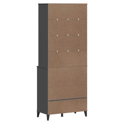 vidaXL Highboard "VIKEN" Anthracite Grey 80x40x200 cm Solid Wood Pine