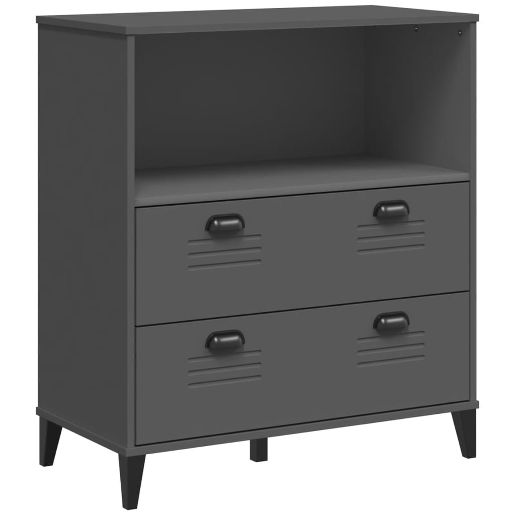 vidaXL Highboard "VIKEN" Anthracite Grey 80x40x200 cm Solid Wood Pine