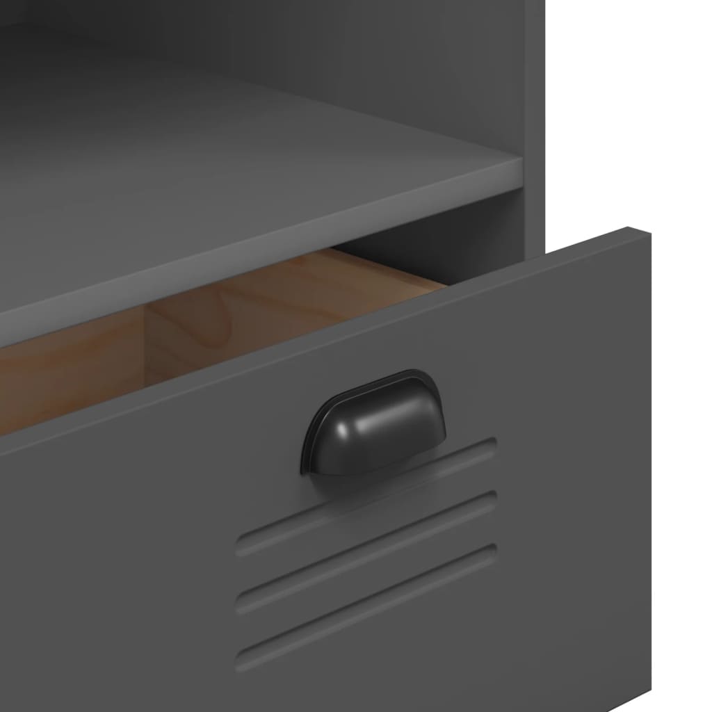 vidaXL Highboard "VIKEN" Anthracite Grey 80x40x200 cm Solid Wood Pine