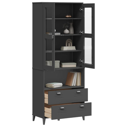 vidaXL Highboard "VIKEN" Anthracite Grey 80x40x200 cm Solid Wood Pine